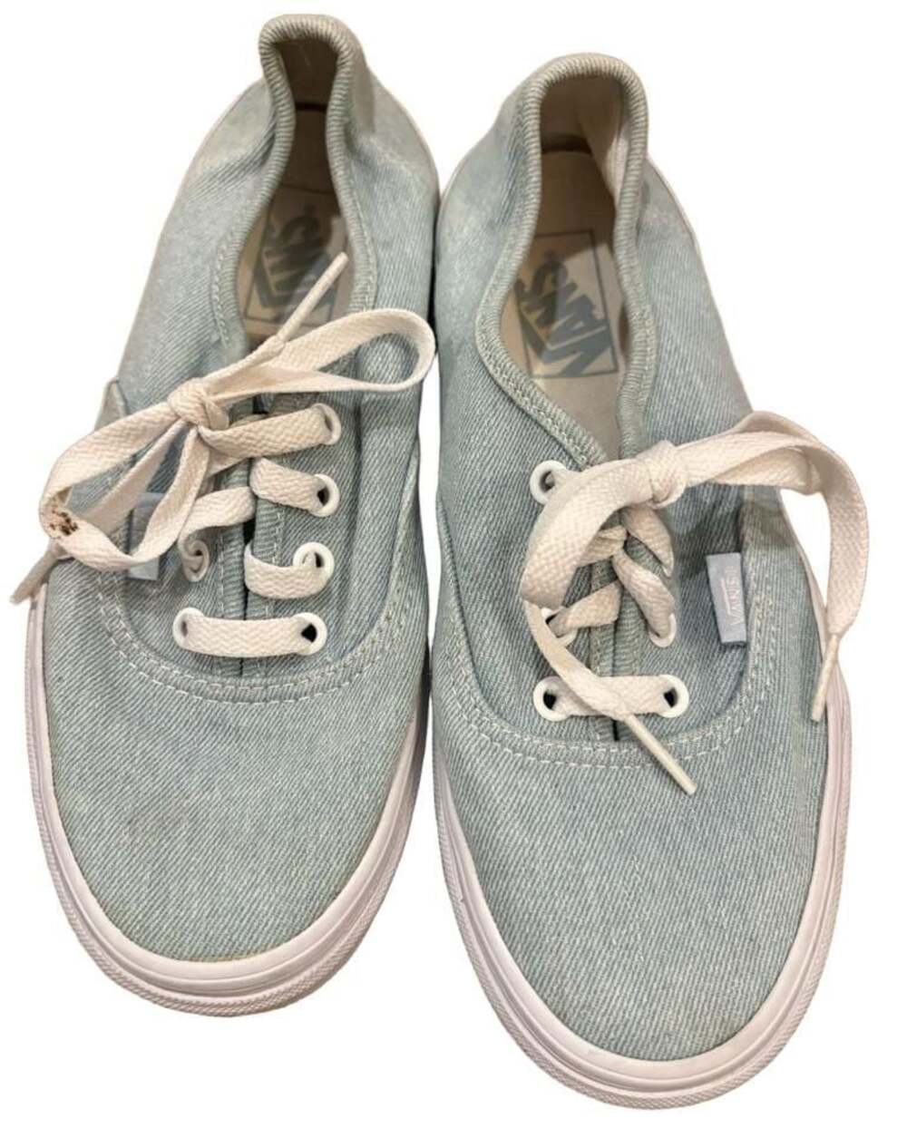 Vans Authentic Light Blue Denim Canvas Sneakers Women’s 7.5 Men’s 6 Low Top Tie